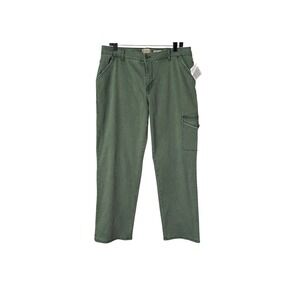 LOGO Lori Goldstein Green Cargo Boyfriend Pants Straight Leg 14 NWT‎ A652641
